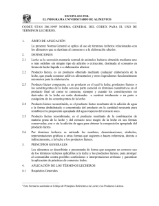 norma general del codex para el uso de términos lecheros