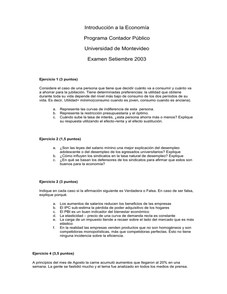 Examen Setiembre 2003 Universidad De Montevideo