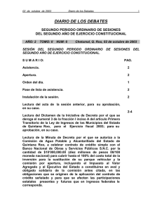 02/10/2003 - Poder Legislativo del Estado de Quintana Roo.