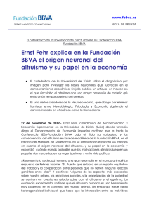 Ernst Fehr explica en la Fundación BBVA el origen neuronal del