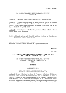 Resolución Nº 688 - Legislatura de Neuquén