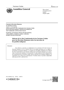 Informe de la Alta Comisionada de las Naciones Unidas para los