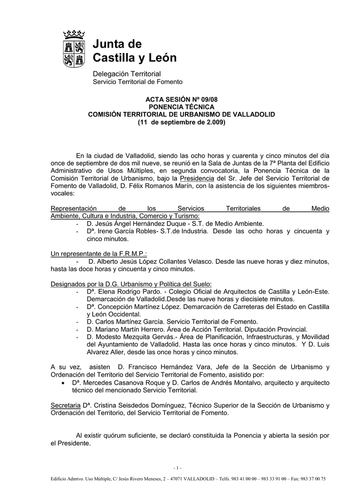 Junta de Castilla y León Delegación Territorial