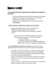 1.- La interacción entre la estructura de la sociedad y la evolución