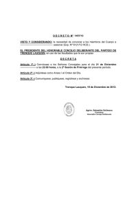 D E C R E T O  Nº 1457/12 - Honorable Concejo Deliberante de