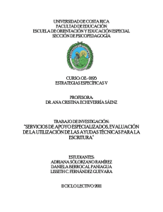 UNIVERSIDAD DE COSTA RICA FACULTAD DE EDUCACIÓN SECCIÓN DE PSICOPEDAGOGÍA