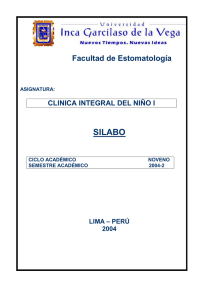 SILABO  Facultad de Estomatología CLINICA INTEGRAL DEL NIÑO I