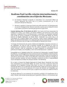Reafirma Paul Carrillo relación interinstitucional y coordinación con el Ejército Mexicano
