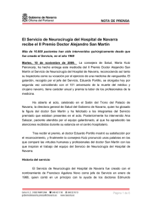 El Servicio de Neurocirugía del Hospital de Navarra