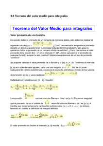 3.6 Teorema del valor medio para integrales