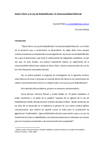 Diario Clarín y la Ley de Radiodifusión: la Intencionalidad Editorial
