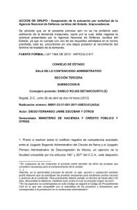 ACCION  DE  GRUPO  -  Suspensión ... Agencia Nacional de Defensa Jurídica del Estado. Improcedencia.