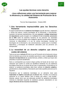 Las ayudas técnicas como derecho. Cinco reflexiones sobre una