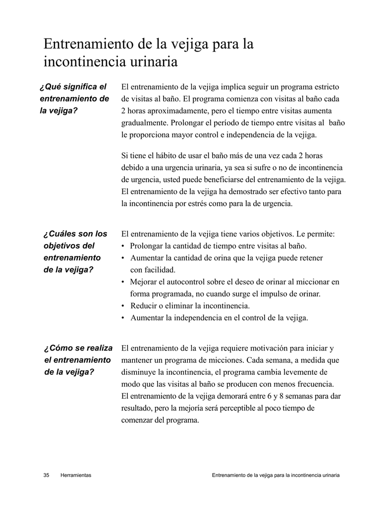 aumento del período de micción