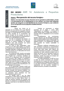 RIO NEGRO ANR 14: Asistencia a Pequeños Productores