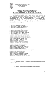 __________________________________ CONSEJO REGIONAL DE VALPARAÍSO ACTA DE LA 563ª SESIÓN ORDINARIA