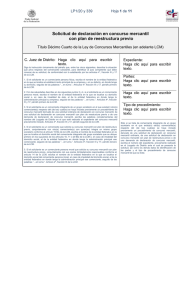 Solicitud de declaración en concurso mercantil