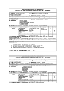 UNIVERSIDAD COOPERATIVA DE COLOMBIA FACULTAD DE CIENCIAS ECONOMICAS ADMINISTRATIVAS Y CONTABLES