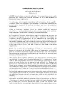 SUPERINTENDENCIA DE SOCIEDADES ASUNTO:  Oficio 220-167207 de 2011