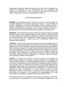 HONORABLE CONGRESO CONSTITUCIONAL DEL ESTADO LIBRE Y SOBERANO DE