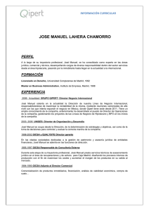 JOSE MANUEL LAHERA CHAMORRO PERFIL INFORMACIÓN CURRICULAR