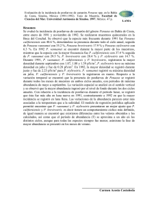Evaluación de la incidencia de postlarvas de camarón Penaeus spp