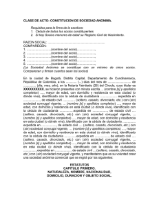 CLASE DE ACTO: CONSTITUCION DE SOCIEDAD ANONIMA.