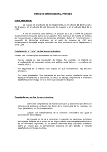 DERECHO INTERNACIONAL PRIVADO  Foros exclusivos: