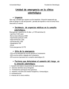 Unidad de emergencia en la clínica odontológica