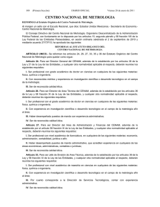 Reforma: Estatuto Orgánico del Centro Nacional de Metrología. DOF