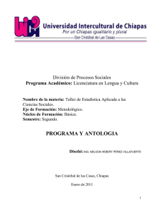 División de Procesos Sociales Programa Académico: Licenciatura