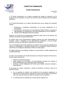COMITÉ DICTAMINADOR - Instituto Nacional de las Mujeres