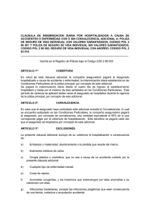 clausula de indemnizacion diaria por hospitalizacion a causa de acc