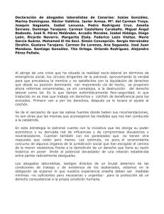 Declaración de abogados laboralistas de Canarias: Isaías González