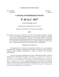 P. de la C. 3617  CAMARA DE REPRESENTANTES GOBIERNO DE PUERTO RICO