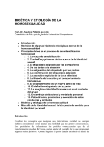 Bioética y Etiología de la Homosexualidad, por Aquilino Polaino