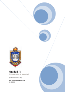 Unidad IV [Estequiometria de sustancias] [Evaluación continua 1