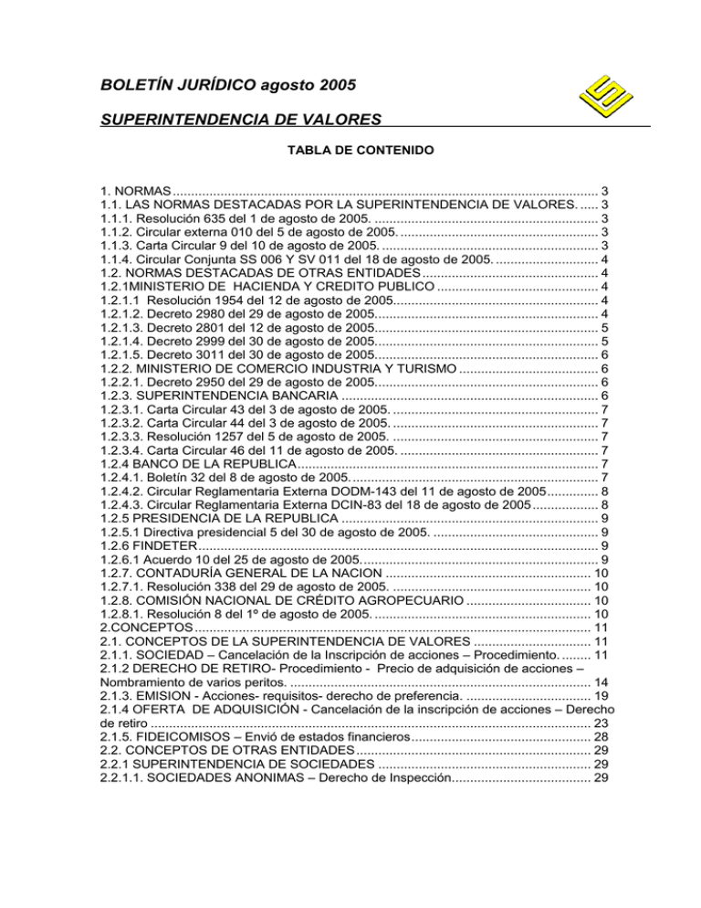 1. Normas - Superintendencia Financiera De Colombia