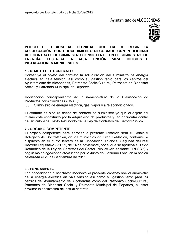 pliego técnico - Ayuntamiento de Alcobendas