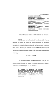 RECURSO DE REVISI&Oacute;N - Tribunal Estatal Electoral de Sinaloa