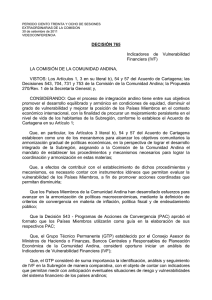 DECISIÓN 765 - INDICADORES DE VULNERABILIDAD