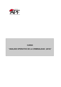 CURSO “ANALISIS OPERATIVO DE LA CRIMINALIDAD  (2010)”