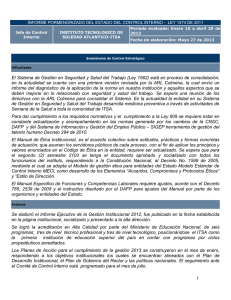 Informe Cuatrimestral 1 de 2013 - Instituto Tecnológico de Soledad