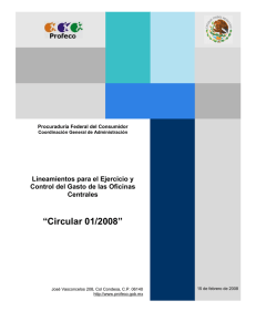 &ldquo;Circular 01/2008&rdquo; Lineamientos para el Ejercicio y Centrales