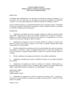 CI-2125 COMPUTACION I Pr&aacute;ctica Semana 9: cadena de