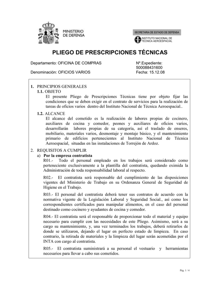 PLIEGO DE PRESCRIPCIONES TÉCNICAS