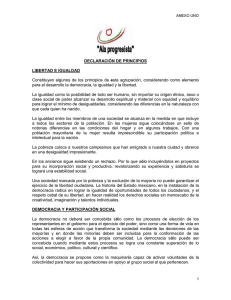 ANEXO UNO DECLARACIÓN DE PRINCIPIOS LIBERTAD E