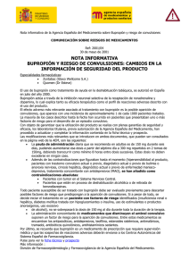 Nota informativa de la Agencia Española del Medicamento sobre