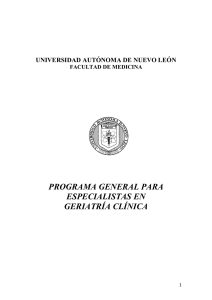 Programa por competencias del Postgrado en Geriatría