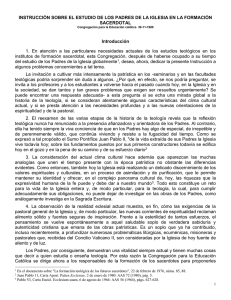 instrucci&oacute;n sobre el estudio de los padres de la iglesia en la